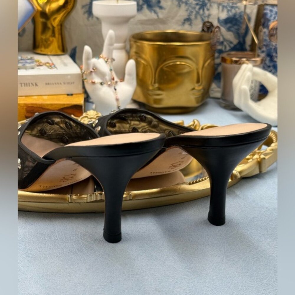 🆕 LOEFFLER RANDALL 🧿 NWOT Paloma Mesh Mid-Heel Mules, Black/Clear, Sz 9 - Picture 10 of 16